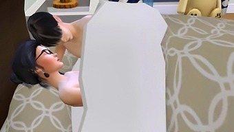 Teen With Big Natural Tits Gets Oral Pleasure From Asian Family Member