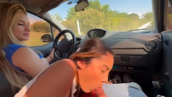 Two Girls Take Me For A Ride And Give Me A Deepthroat Blowjob