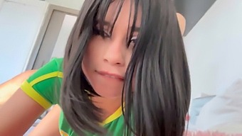 Handsjob And Cumshot On My Petite Stepsis' Face