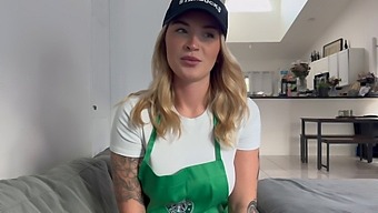 A Barista Has Sex With A Stranger While Her Boyfriend Is At Work.